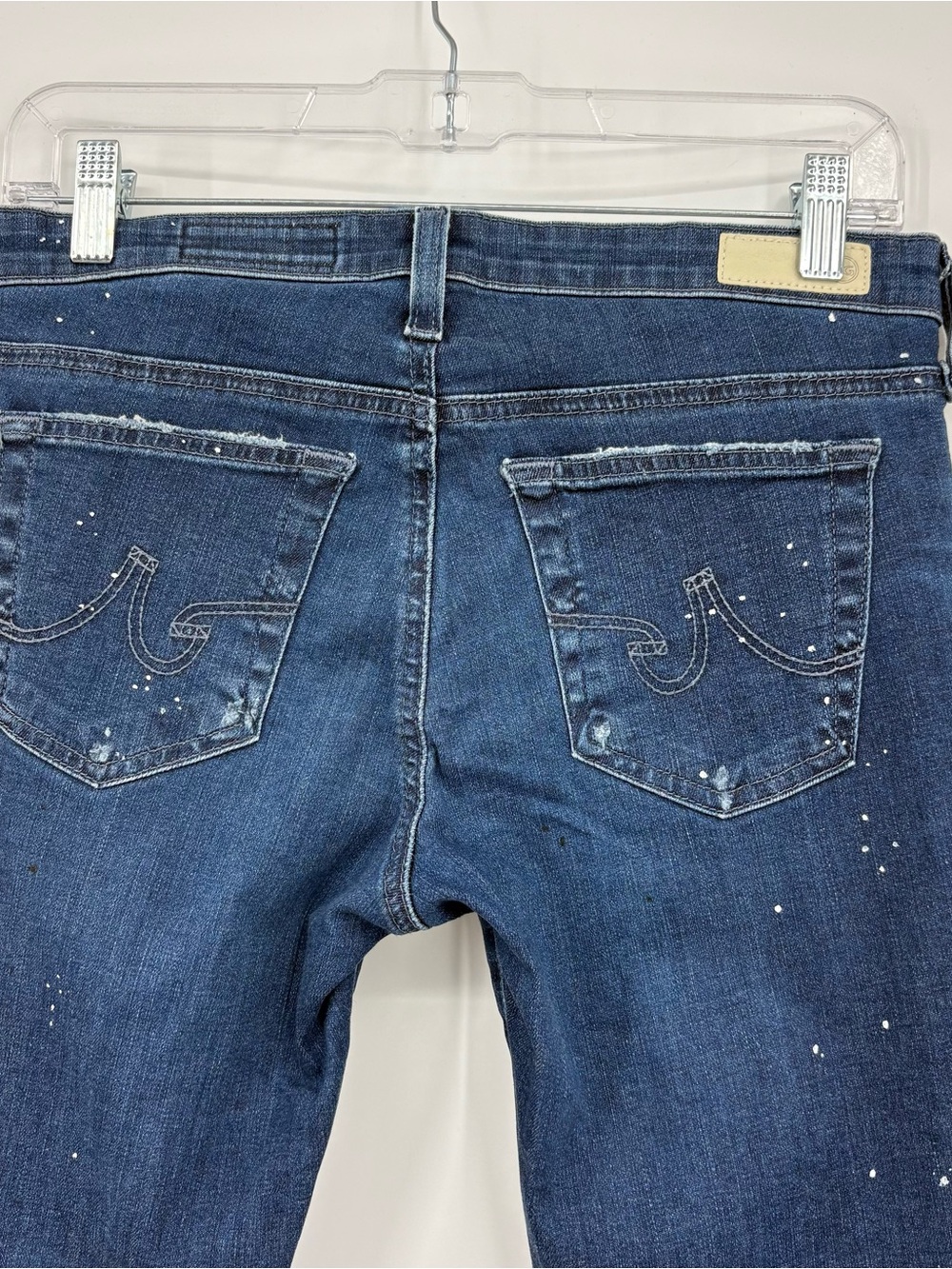 AG Adriano Goldschmied Ankle Skinny Low Rise Jean Distressed Paint Splat SZ 27 - Picture 6 of 7